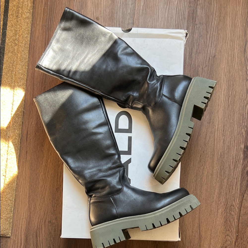 ALDO Black Over the Knee Boots with Chunky Sole